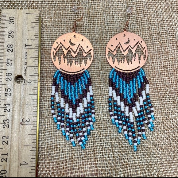 Beaded Fringe Earrings Copper Mountain - Picture 4 of 6
